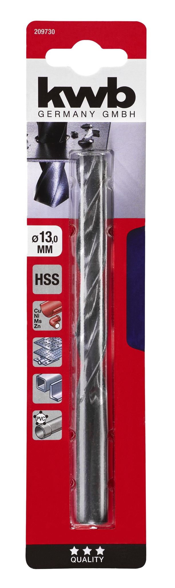 Burghiu metal, 13 mm, HSS forjat  Kwb