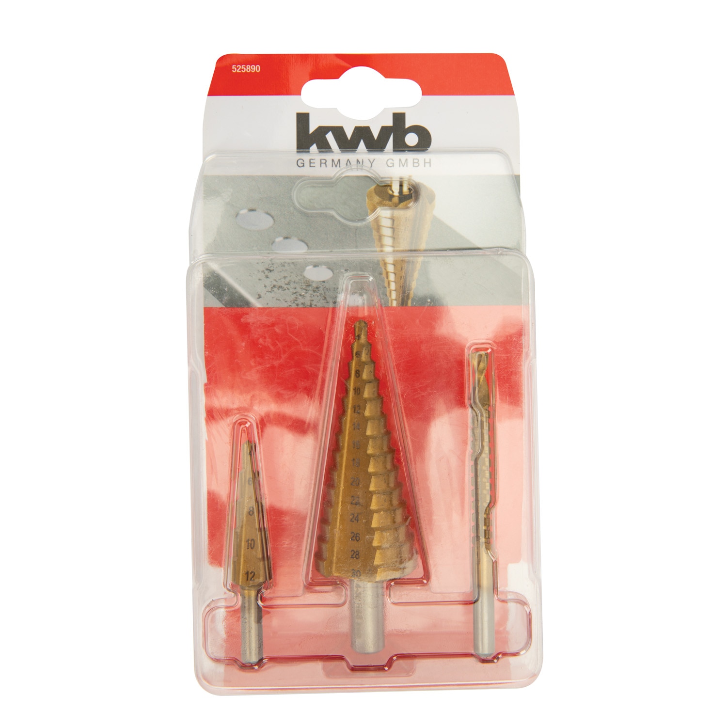 Set 2 x burghie in trepte si 1 x burghiu de frezat  Kwb