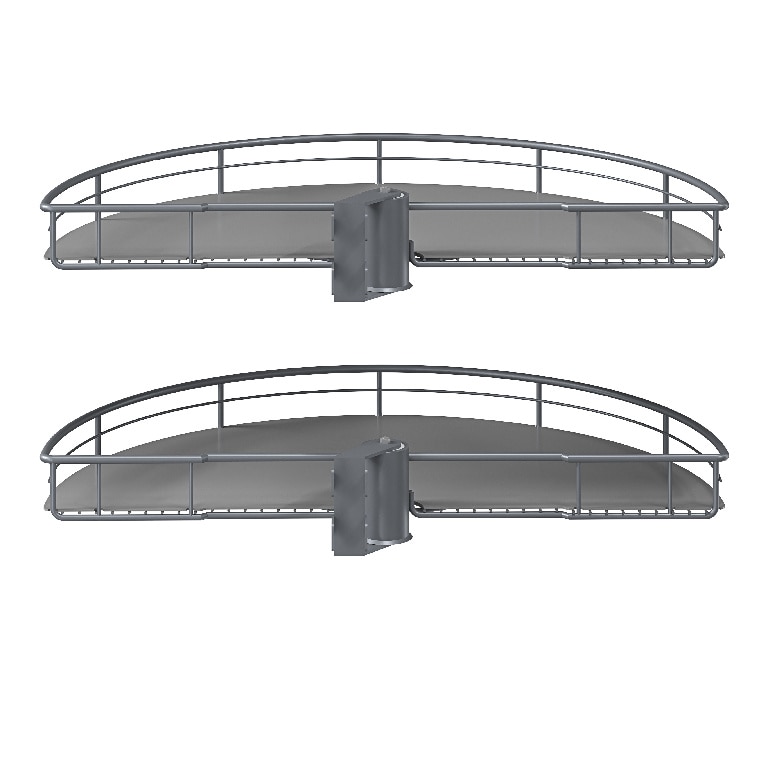 Raft pentru dulap colt GOODHOME Pebre, 2 rafturi, sarcina max 20 kg, 79.3 x 45.6 x 9.2 cm, plastic si otel, antracit