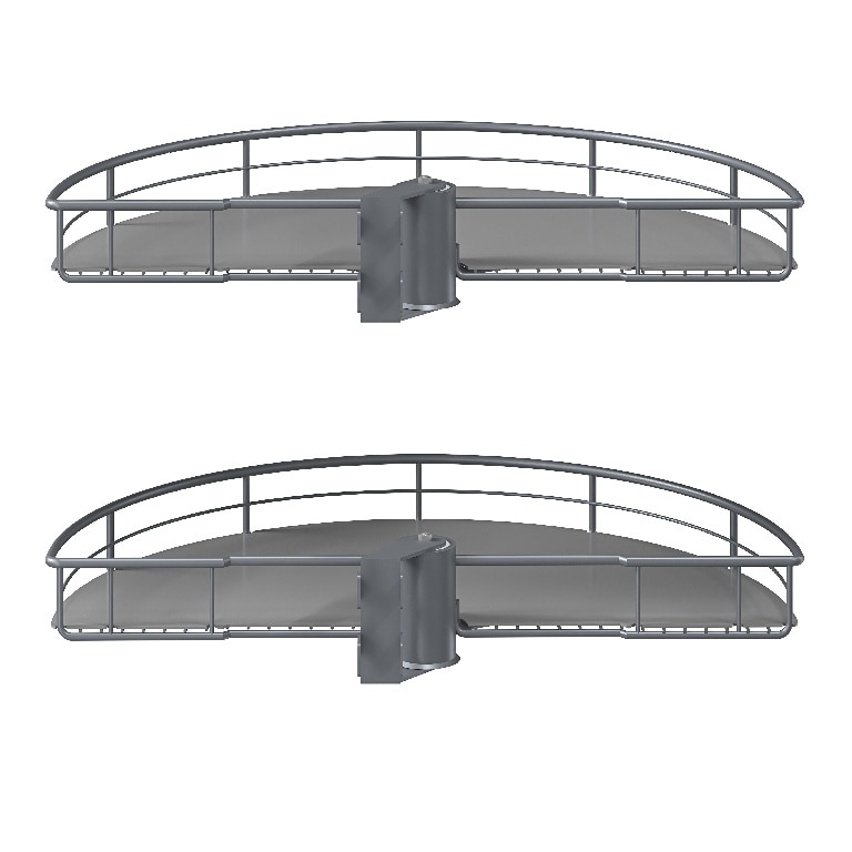 Raft pentru dulap colt GOODHOME Pebre, 2 rafturi, sarcina max 20 kg, 67.3 x 45.6 x 9.2 cm, plastic si otel, antracit