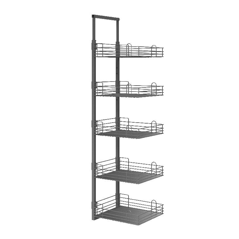 Sistem depozitare GoodHome Pebre, 185x45 cm, gri