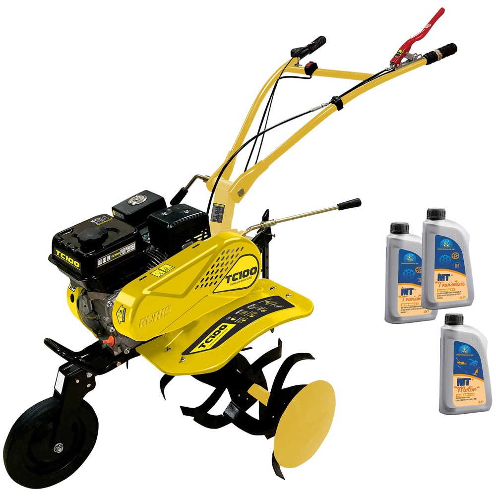 Motosapa pe benzina Ruris TC 100, 7 CP, 208 CC, latime lucru 56-83 cm, 4 timpi, + ulei transmisie si motor
