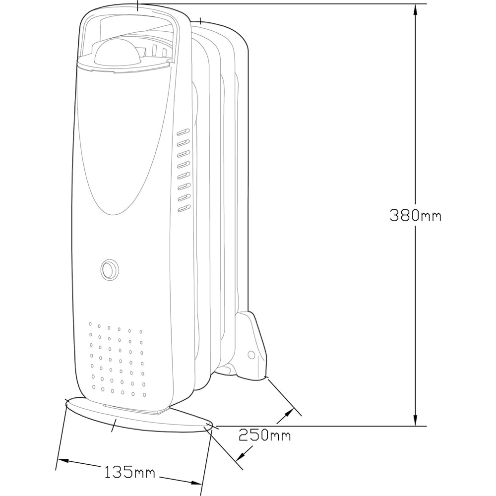 Radiator electric mini CYPA-5, 5 elementi, 500W, alb