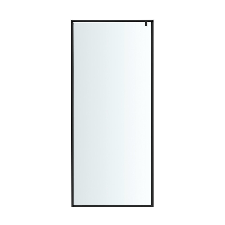 Paravan dus walk-in, metal si sticla, negru, 90 cm, 6 mm grosime  GoodHome Ezili