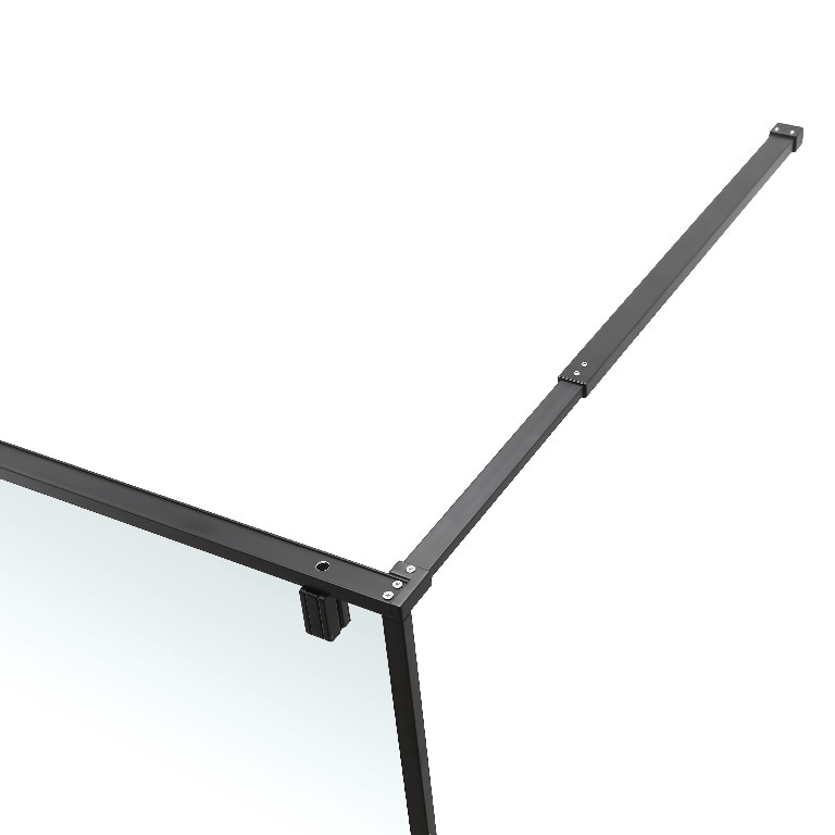 Paravan dus walk-in, metal si sticla, negru, 90 cm, 6 mm grosime  GoodHome Ezili