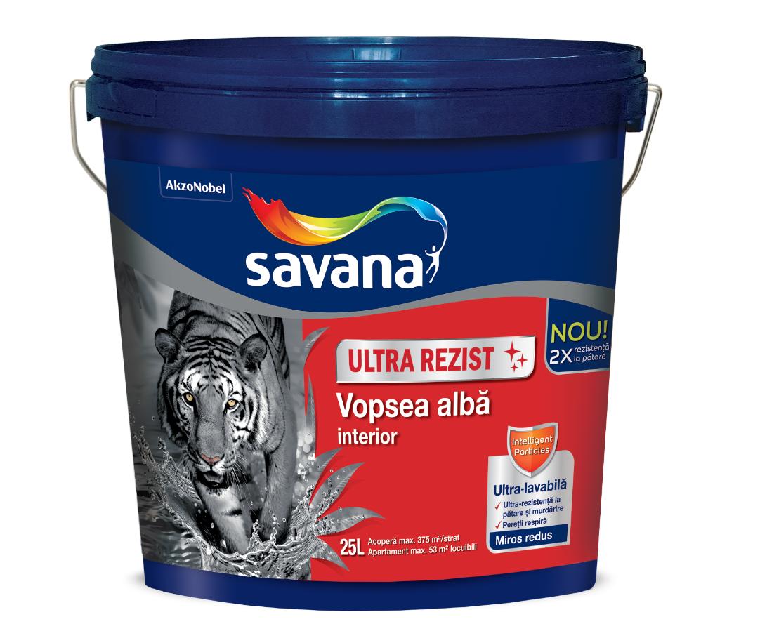 Savana UltraRezist vopsea superlavabila alba pentru interior 25L