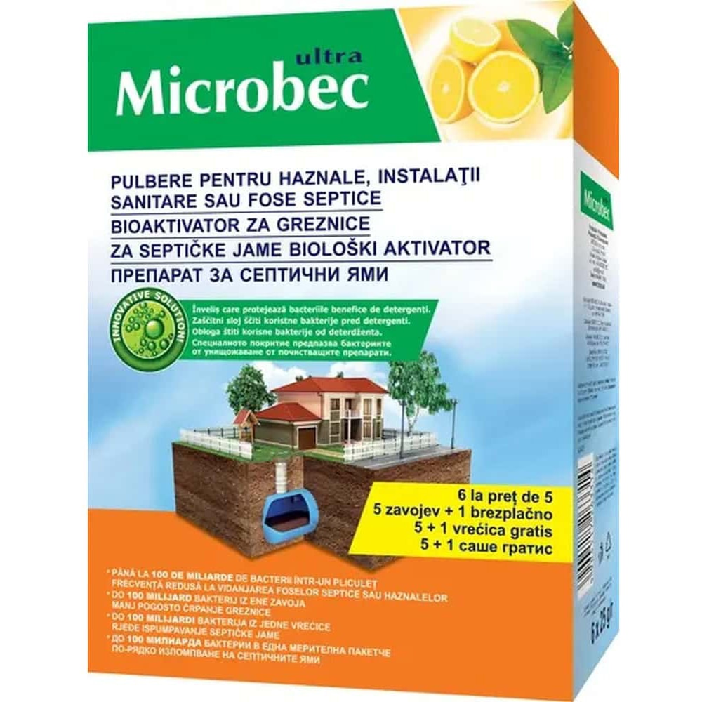 Pulbere pentru haznale MICROBEC, 6 buc x 25 g