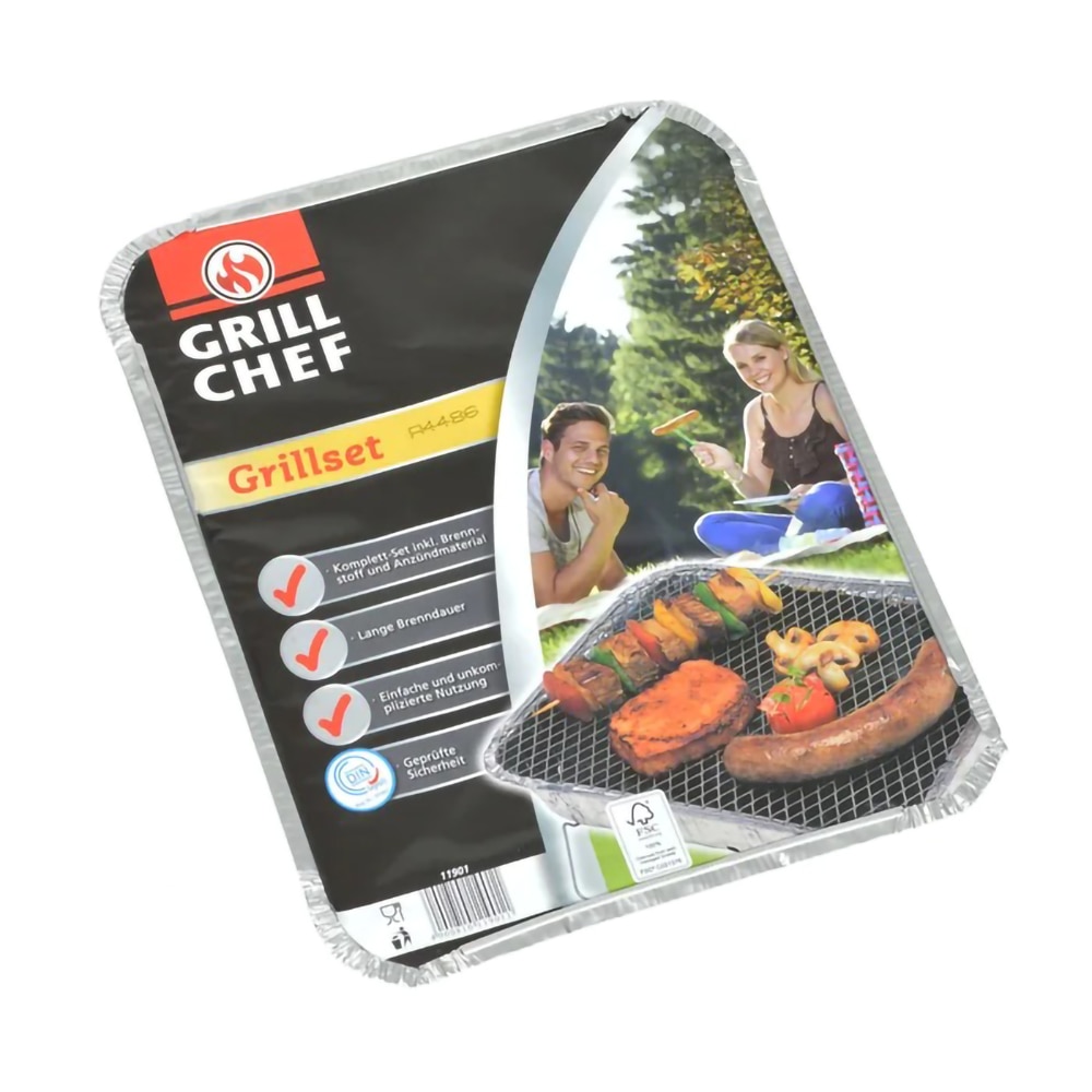 Gratar de unica folosinta LANDMANN 11901, portabil, din aluminiu + tabla, 31 x 25 x 8.5 cm