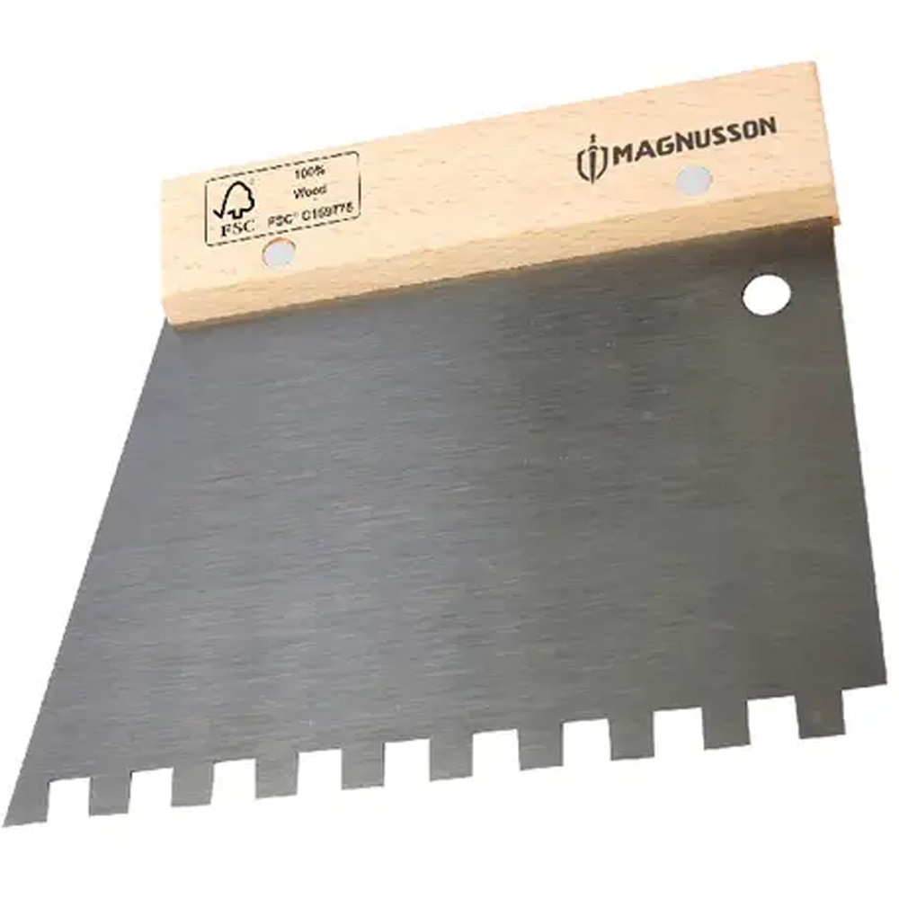 Gletiera pentru adeziv MAGNUSSON U9, dinti 9mm, otel, argintiu