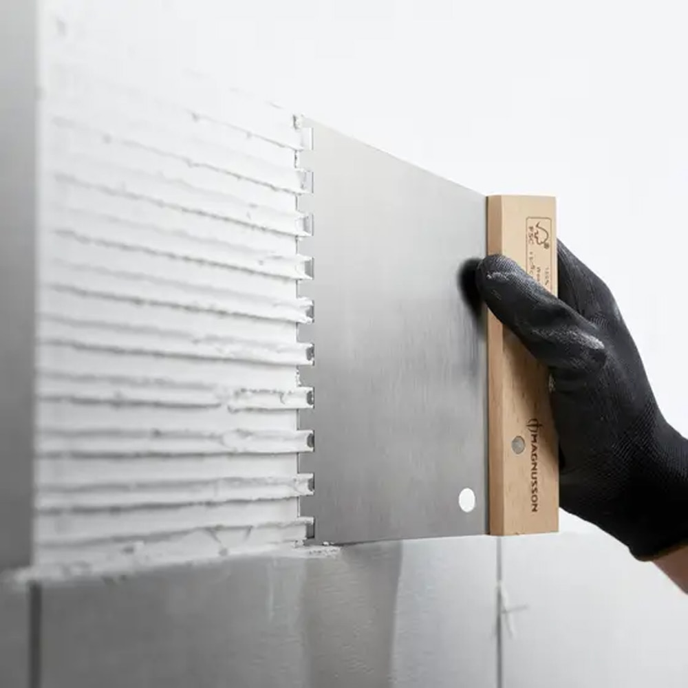 Gletiera pentru adeziv MAGNUSSON U9, dinti 9mm, otel, argintiu