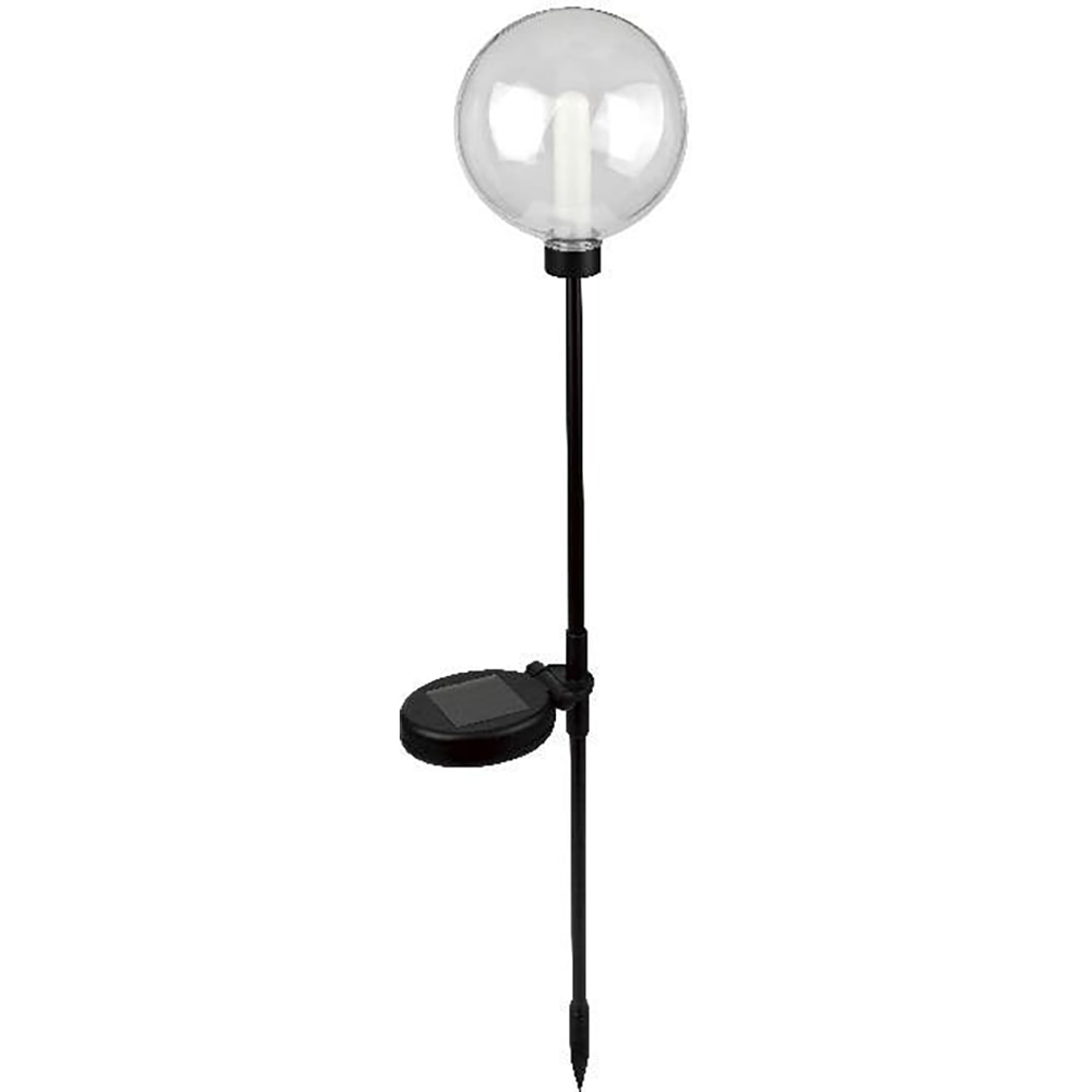 Lampa solara LED, IP44, 2000K, forma glob, negru