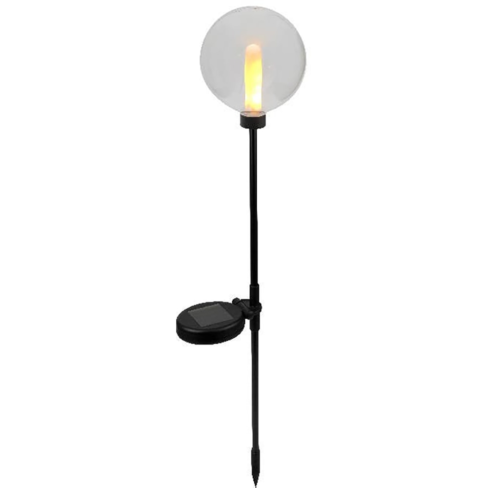 Lampa solara LED, IP44, 2000K, forma glob, negru