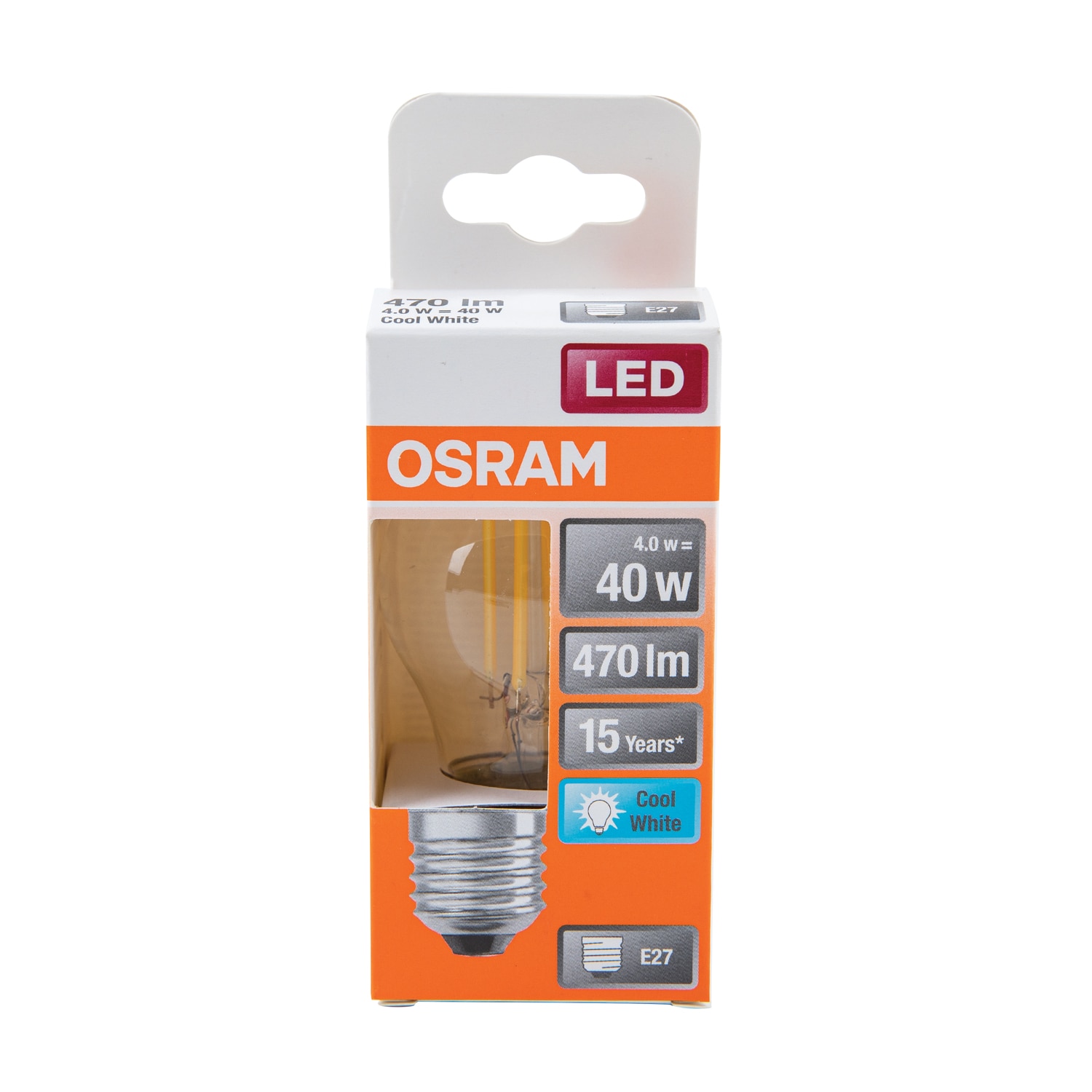 Bec LED, E27, 40W, 4000K, sticla, model sferic • Osram Star Classic