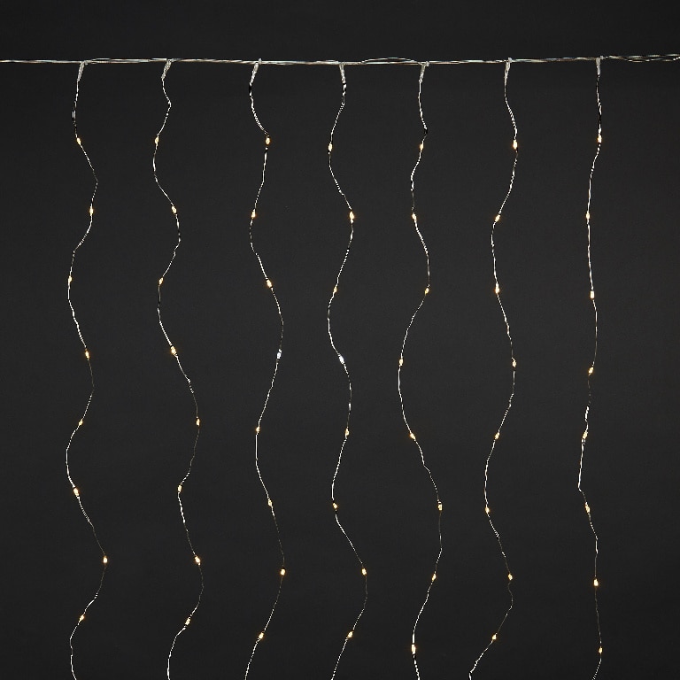 Perdea lumini, 380 led-uri, 2 m, iluminare alb rece
