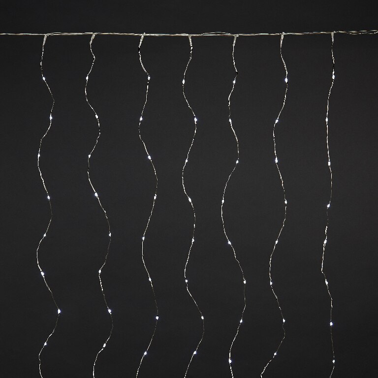 Perdea lumini, 380 led-uri, 2 m, iluminare alb rece