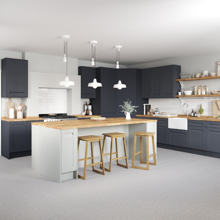 Front pentru mobila bucatarie GOODHOME Garcinia, 60 x 71.5 x 2 cm, PET si MDF, albastru marin