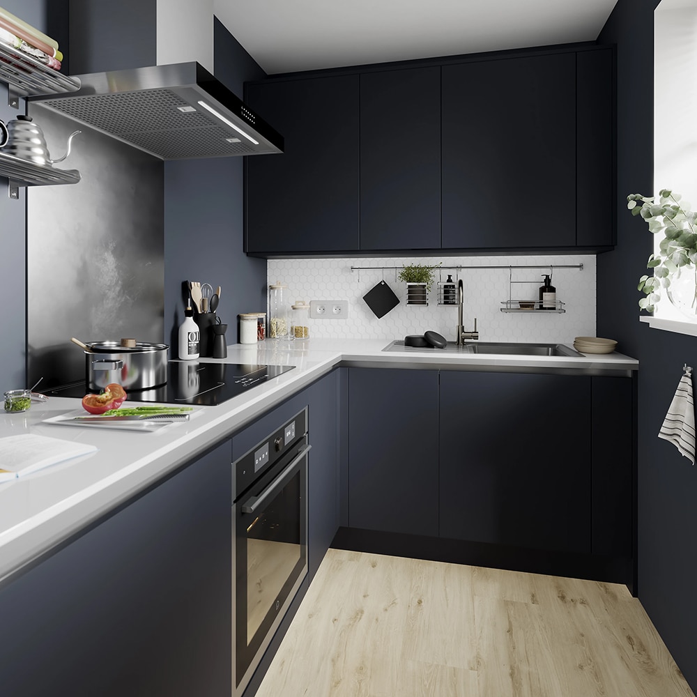 Panou lateral GoodHome Garnicia, dreapta, 57 x 72 cm, albastru inchis