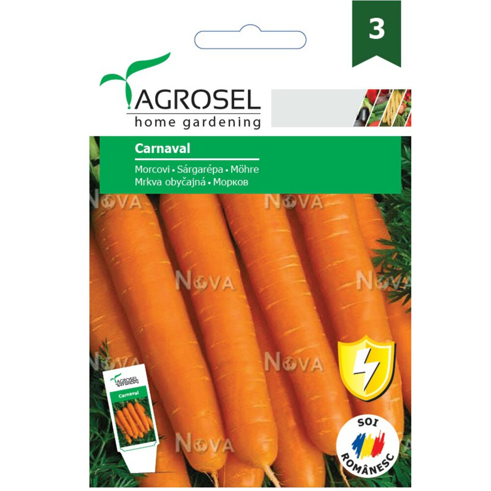 Seminte de legume Morcovi Carnaval AGROSEL, 1 plic