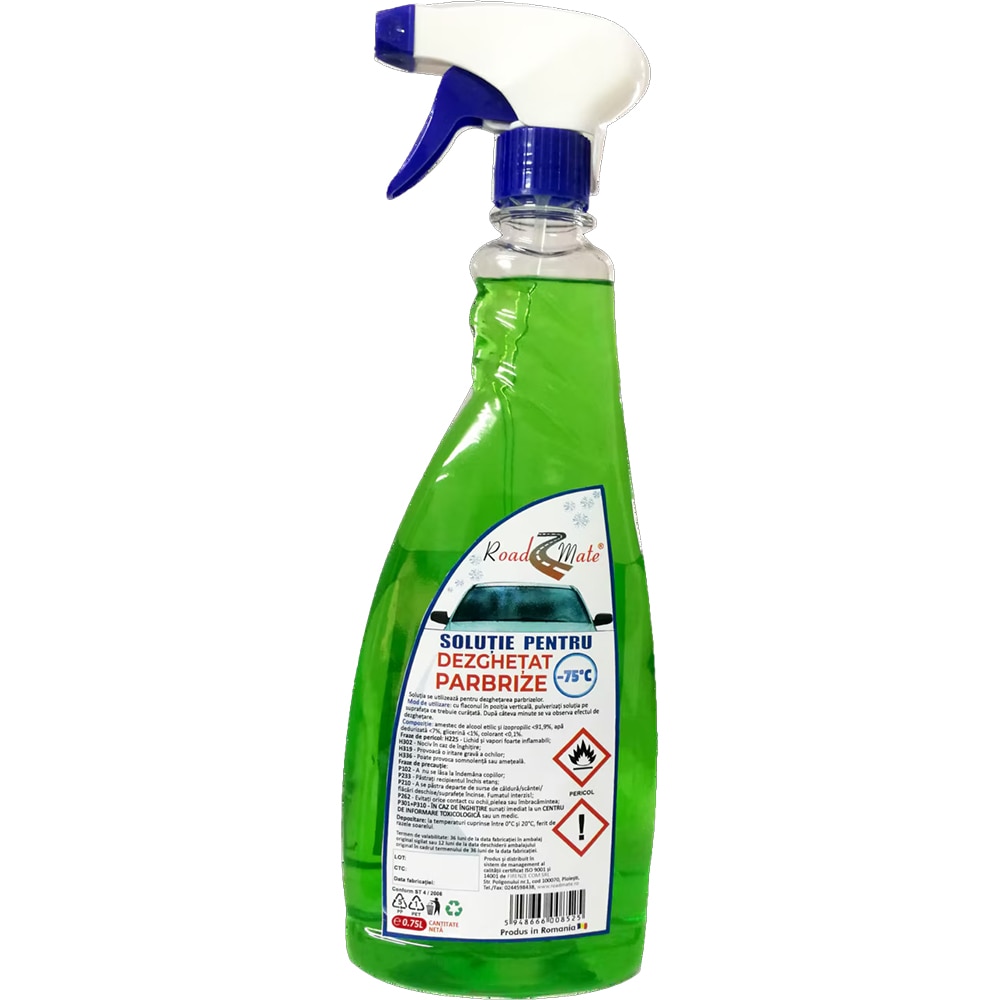 Solutie pentru dezghetarea parbrizului Roadmate, -75C, 750 ml