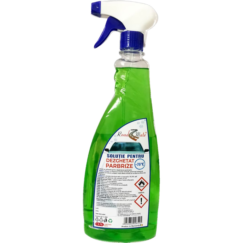 Solutie pentru dezghetarea parbrizului ROADMATE, -75C, 750ml