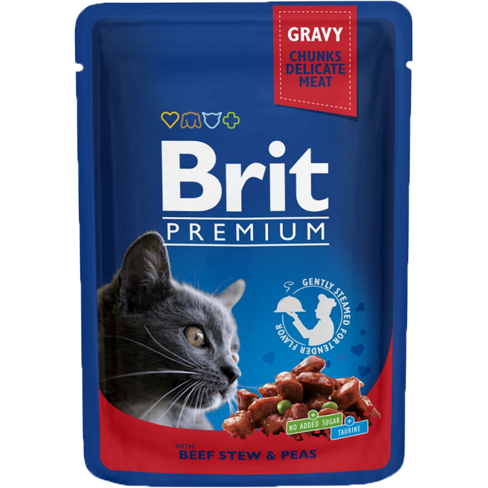 Hrana umeda pentru pisici BRIT Premium Family plate chunks, Adult, Mix, 12 x 100g