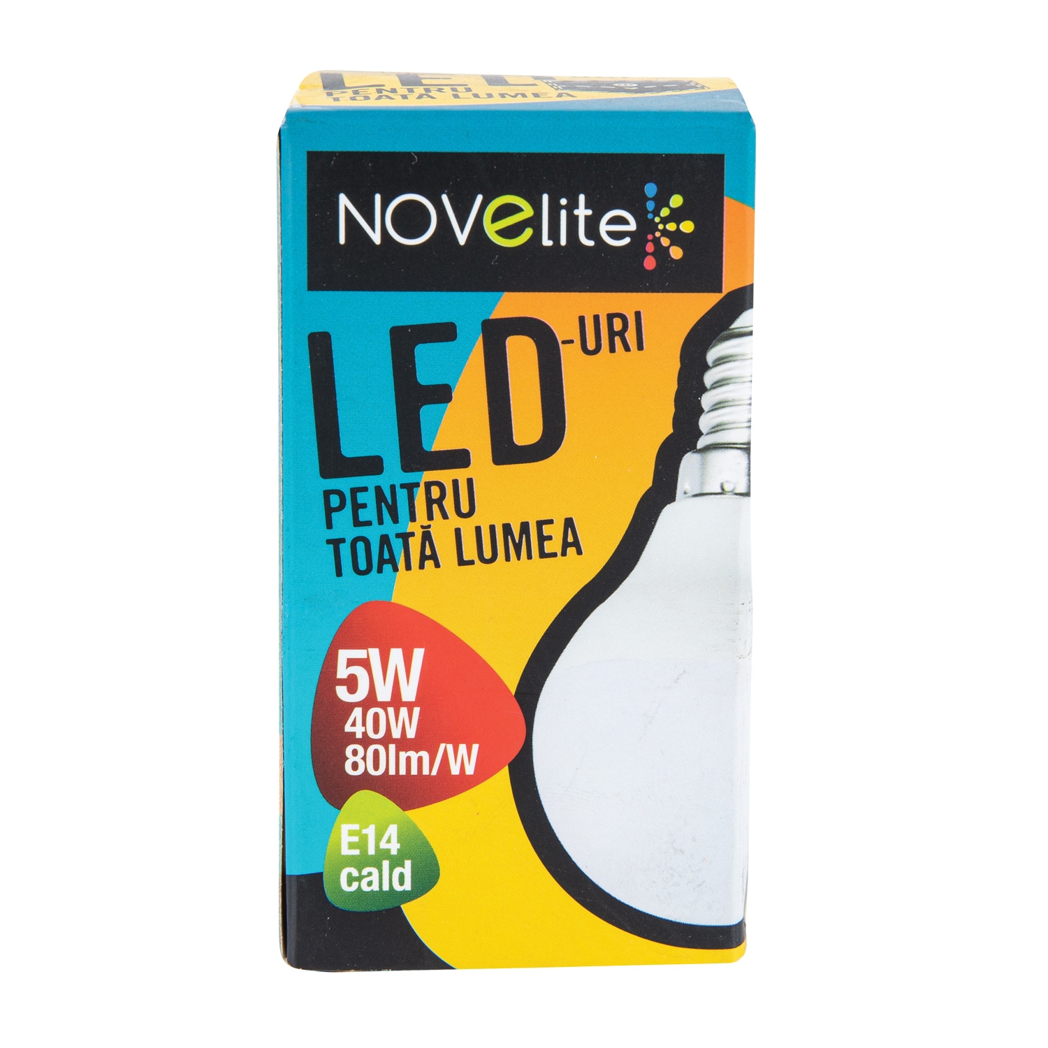 Bec LED, E14, 40W, 3000K, plastic, model sferic • Novelite