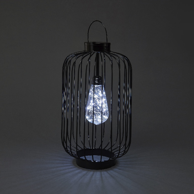 Decoratiune luminoasa Felinar, 33.5 cm, negru