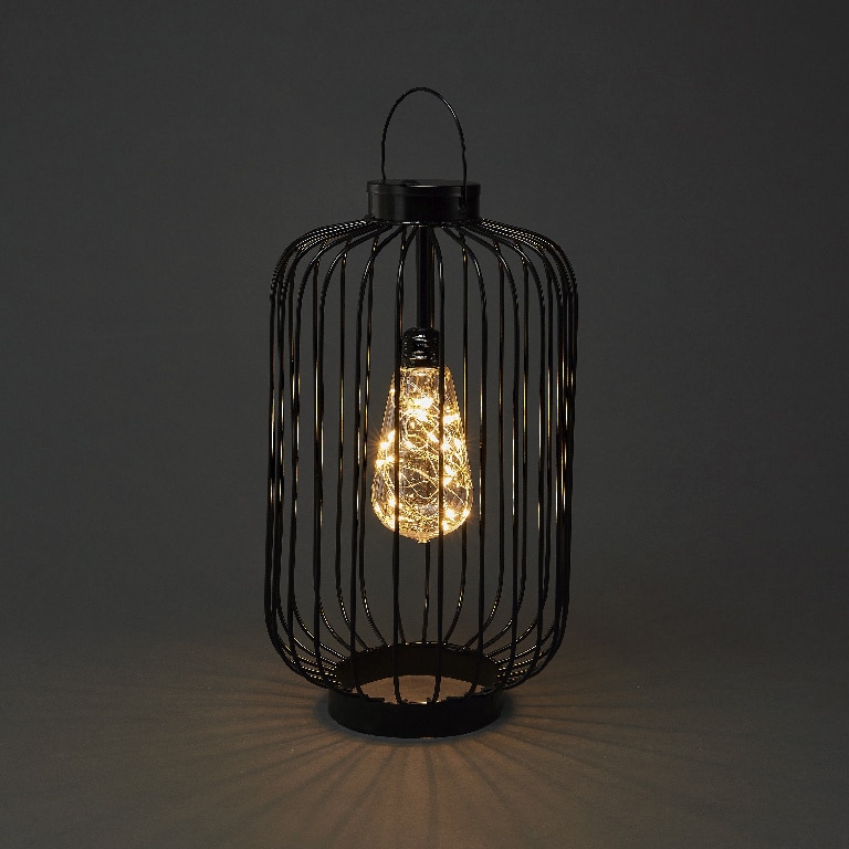 Decoratiune luminoasa Felinar, 33.5 cm, negru