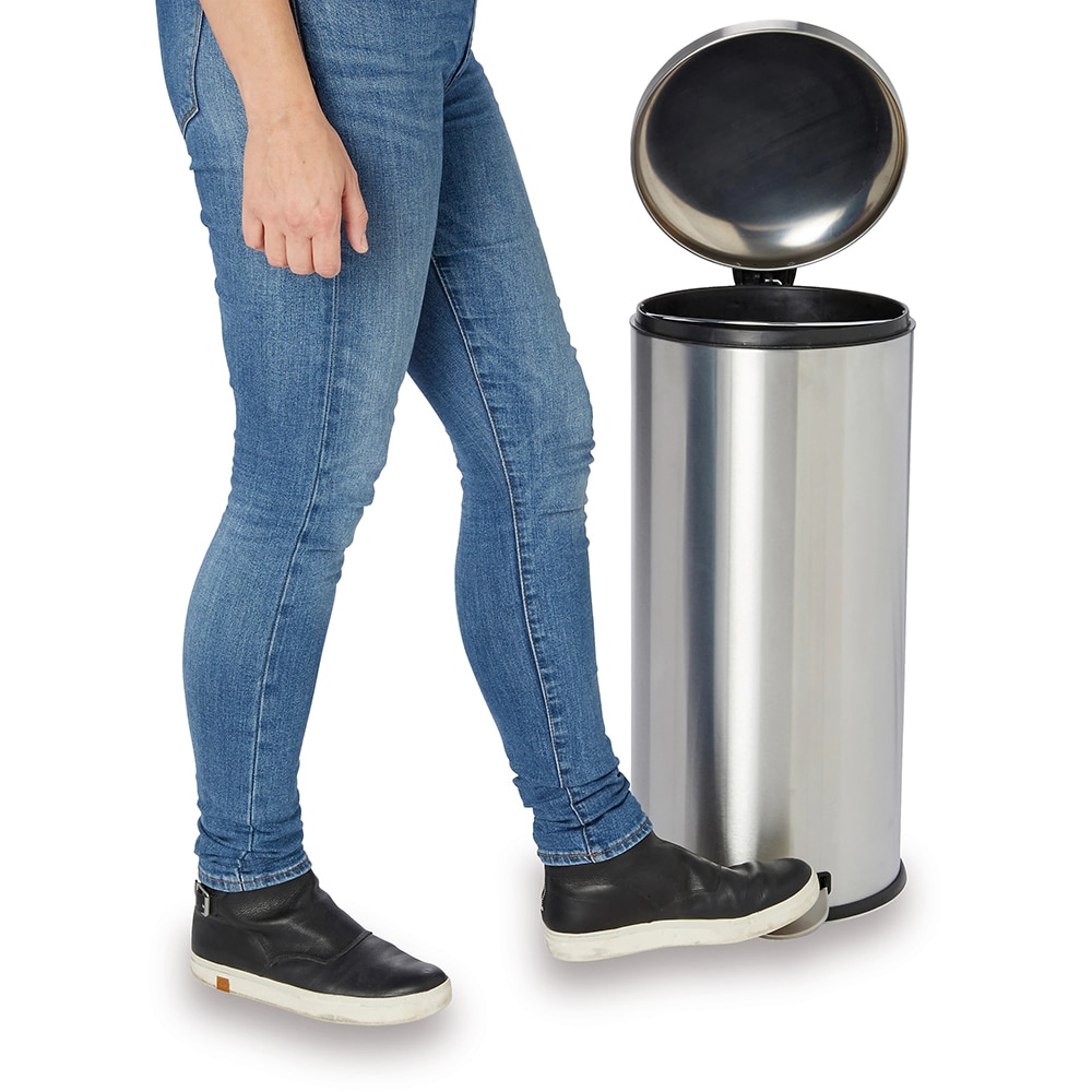 Cos de gunoi Gerra COOKE & LEWIS, 30l, cu pedala, otel inoxidabil, argintiu