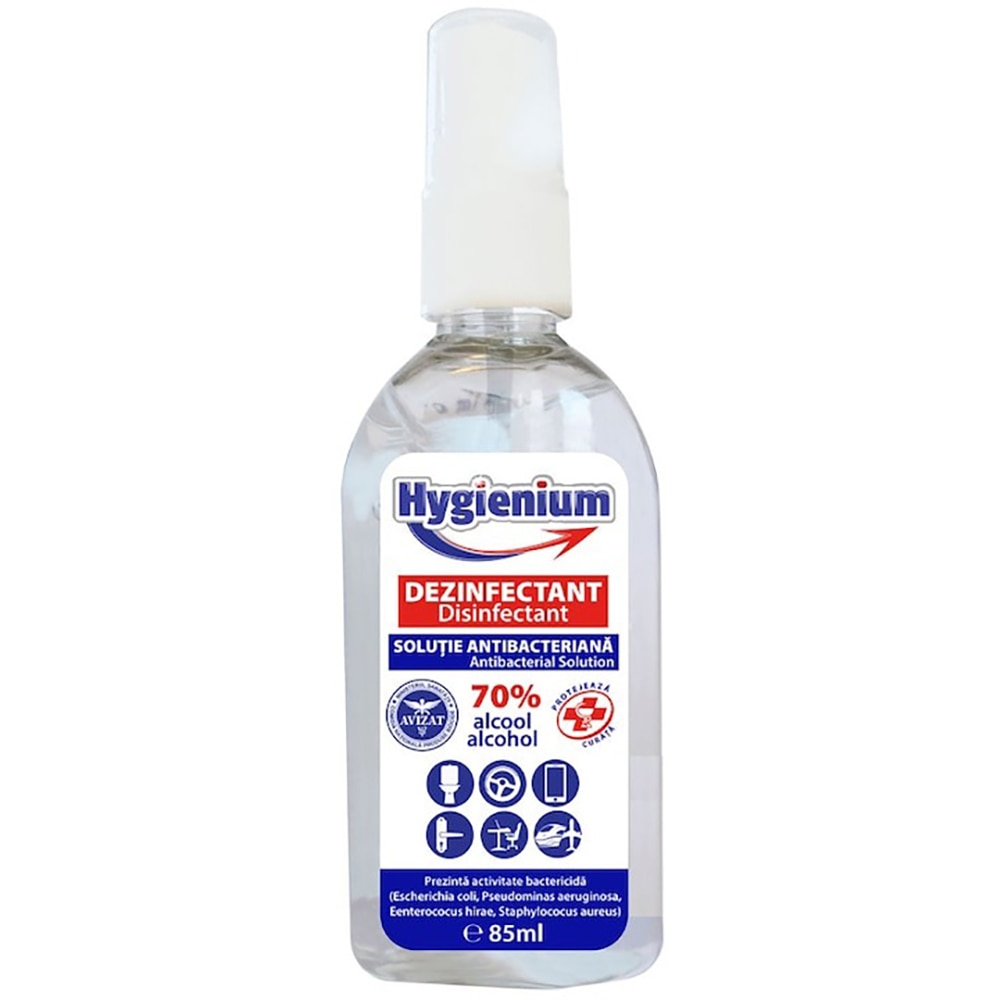 Solutie dezinfectanta Hygienium, efect antibacterian, 85 ml
