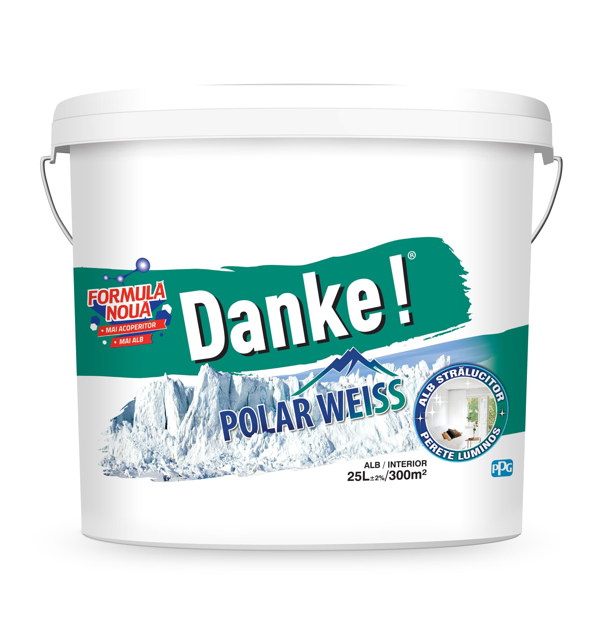 Vopsea lavabila Danke PolarWeiss, alb, 25 L, Interior