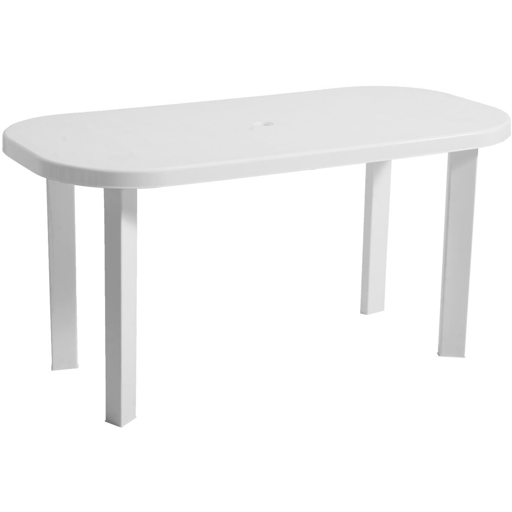 Masa terasa Napochim, plastic, 140.5 x 70 x 70.5 cm, alb