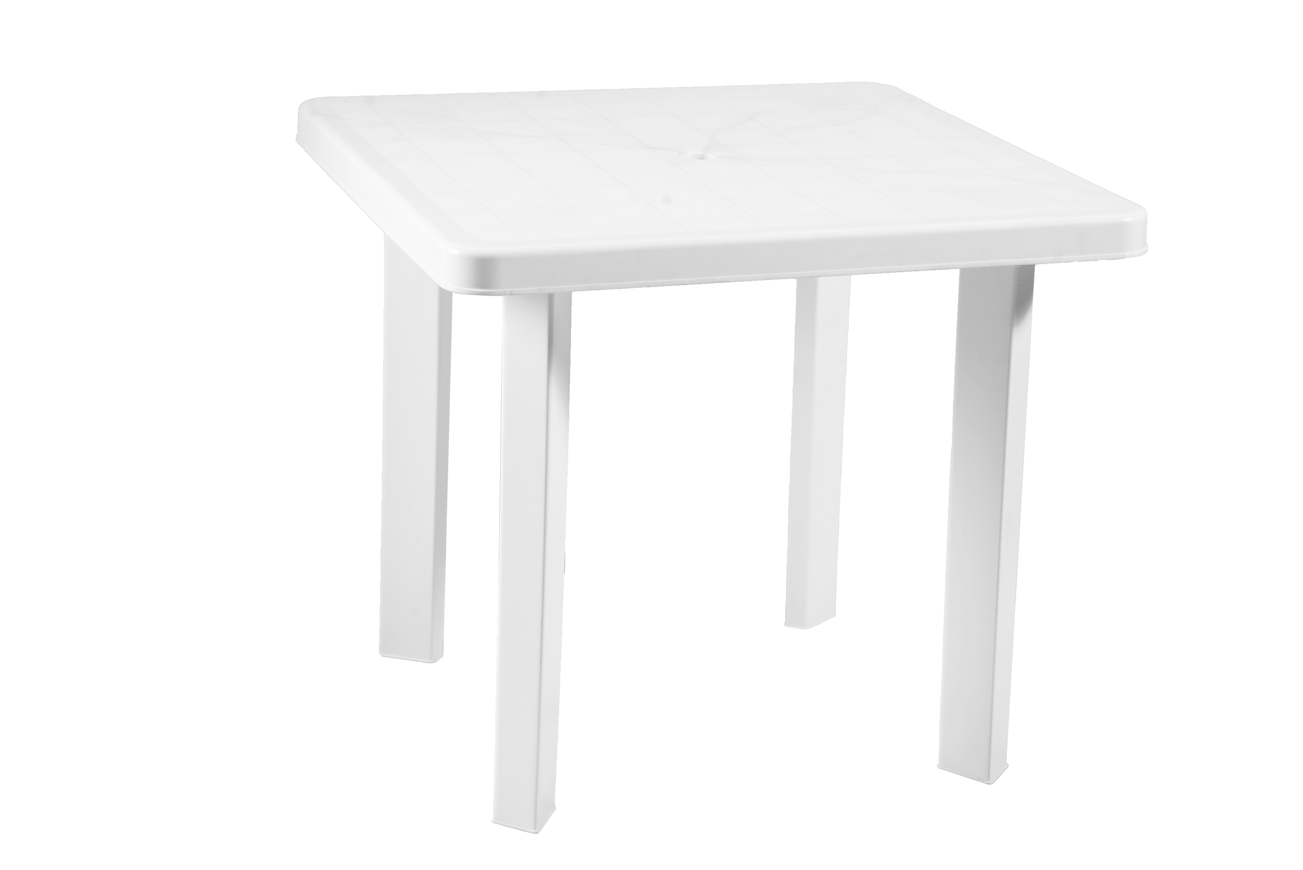 Masa de gradina, Napochim Garden Standard, alb, plastic, patrata, 4 persoane, 80.5 x 70.5 cm