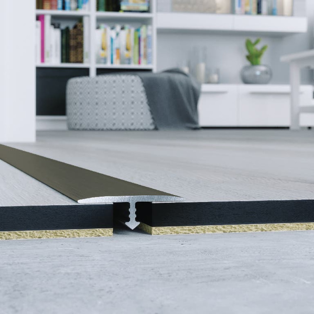 Profil de trecere parchet GoodHome, 93x2 cm, gri inchis