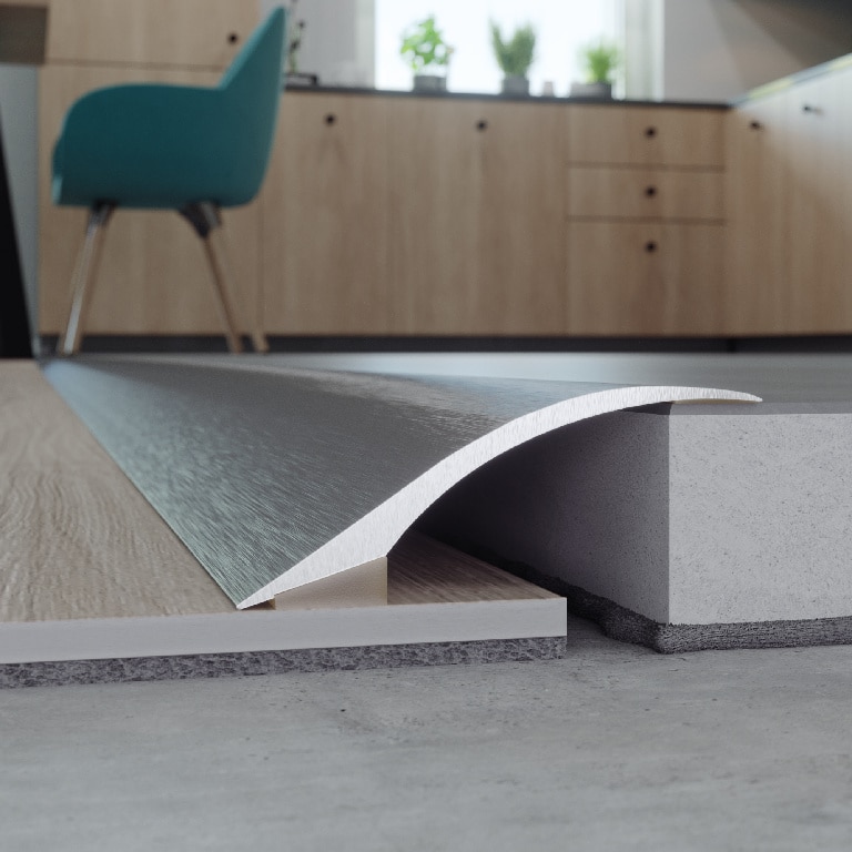 Profil de trecere parchet GOODHOME, aluminiu anod, Br gri, 38 x 930 mm