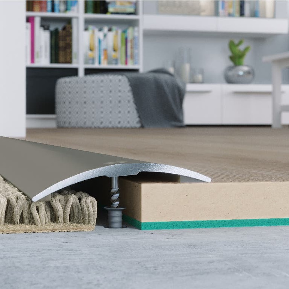 Profil de trecere parchet GOODHOME Anod, aluminiu, 38 x 930 mm, gri