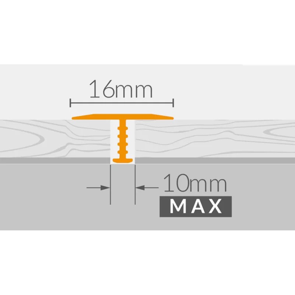 Profil de trecere parchet GOODHOME Anod, aluminiu, 16 x 2000 mm, gri