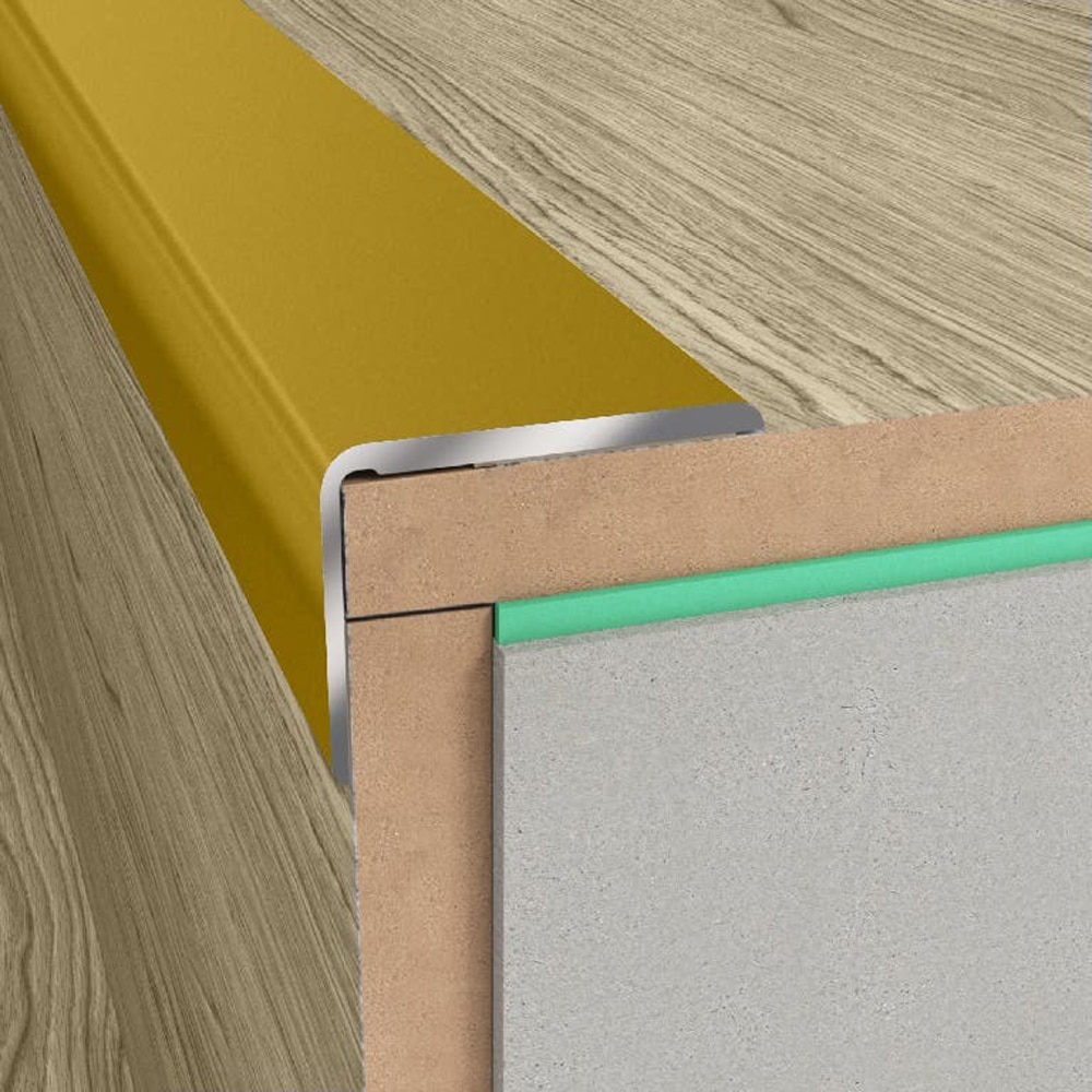 Profil de scara GOODHOME, aluminiu, 25 x 1200 mm, auriu