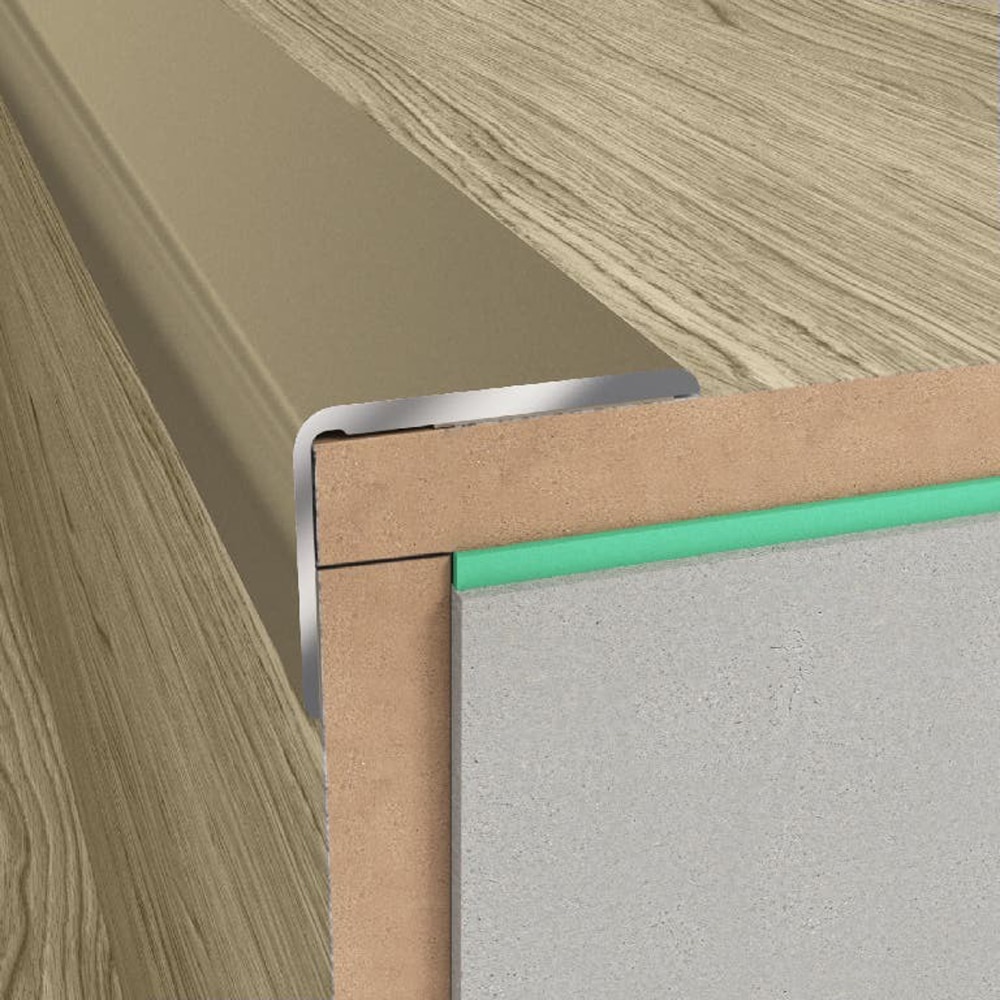 Profil de scara GOODHOME, aluminiu, 25 x 1200 mm, gri