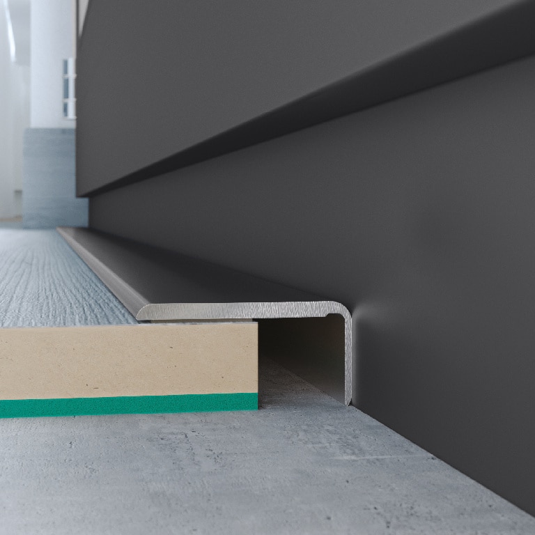 Profil de trecere parchet GOODHOME, aluminiu, 16 x 2000 mm, gri