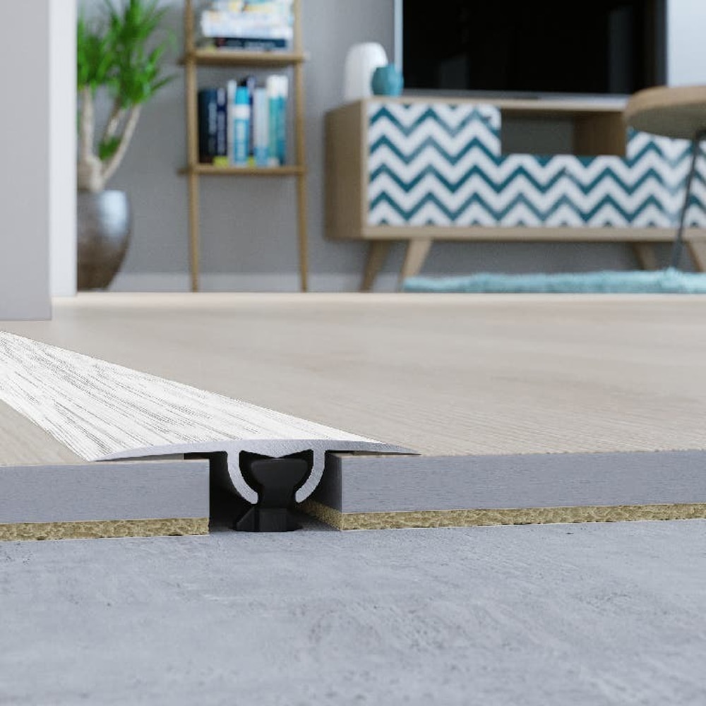 Profil de trecere parchet GOODHOME, aluminiu, 30 x 930 mm, gri deschis