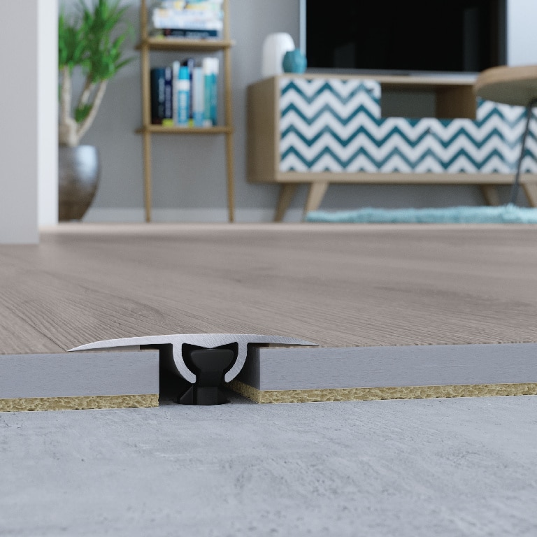 Profil de trecere GoodHome, aluminiu, cu efect de lemn, gri, 3 x 93 cm