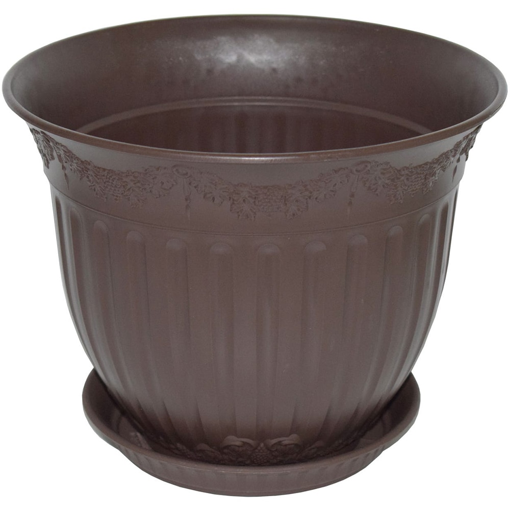 Set ghiveci cu farfurie rotund NAPOCHIM, polipropilena, 30 cm, bronz 