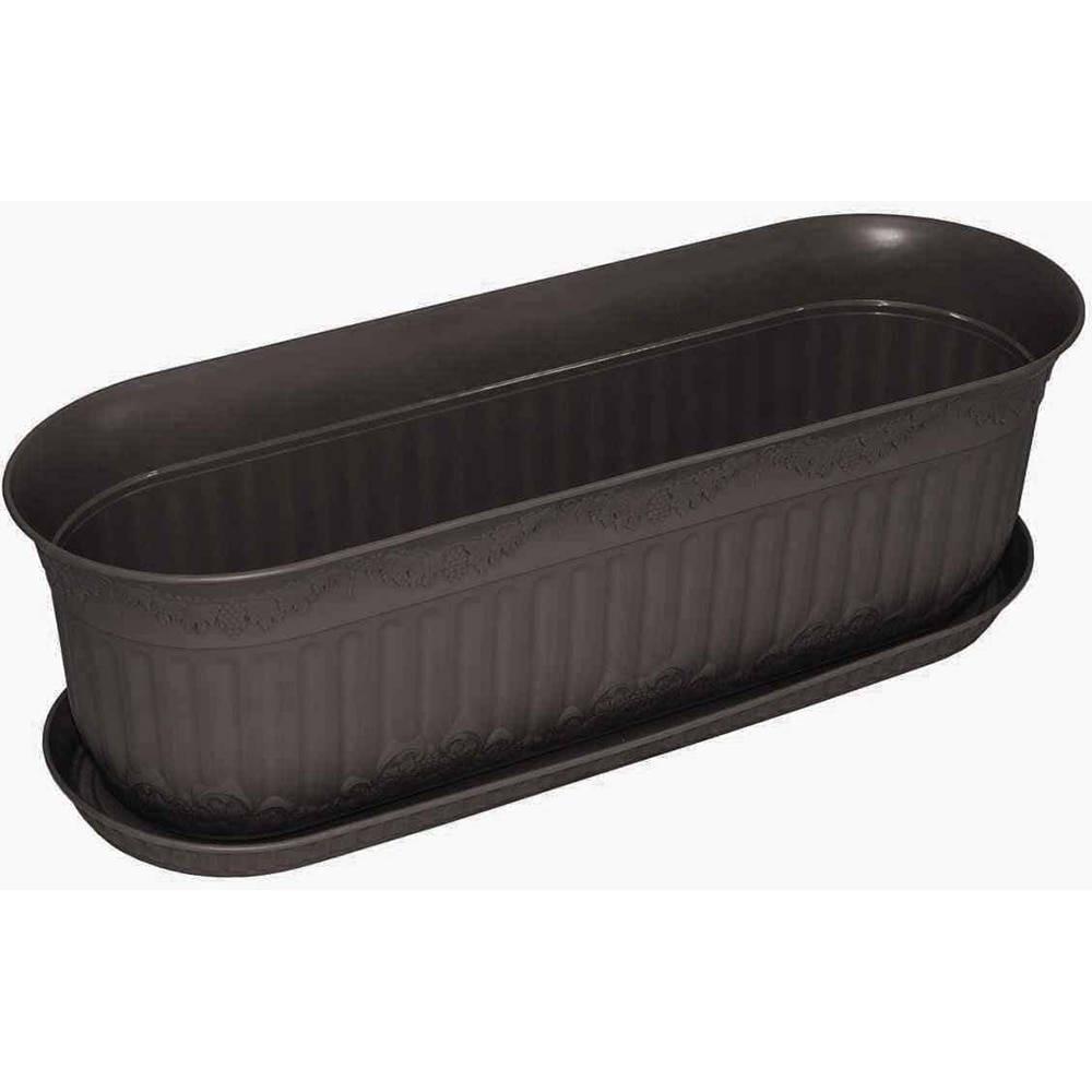 Jardiniera forma dreptunghiulara NAPOCHIM, polipropilena, 38 x 14 x 12 cm, negru