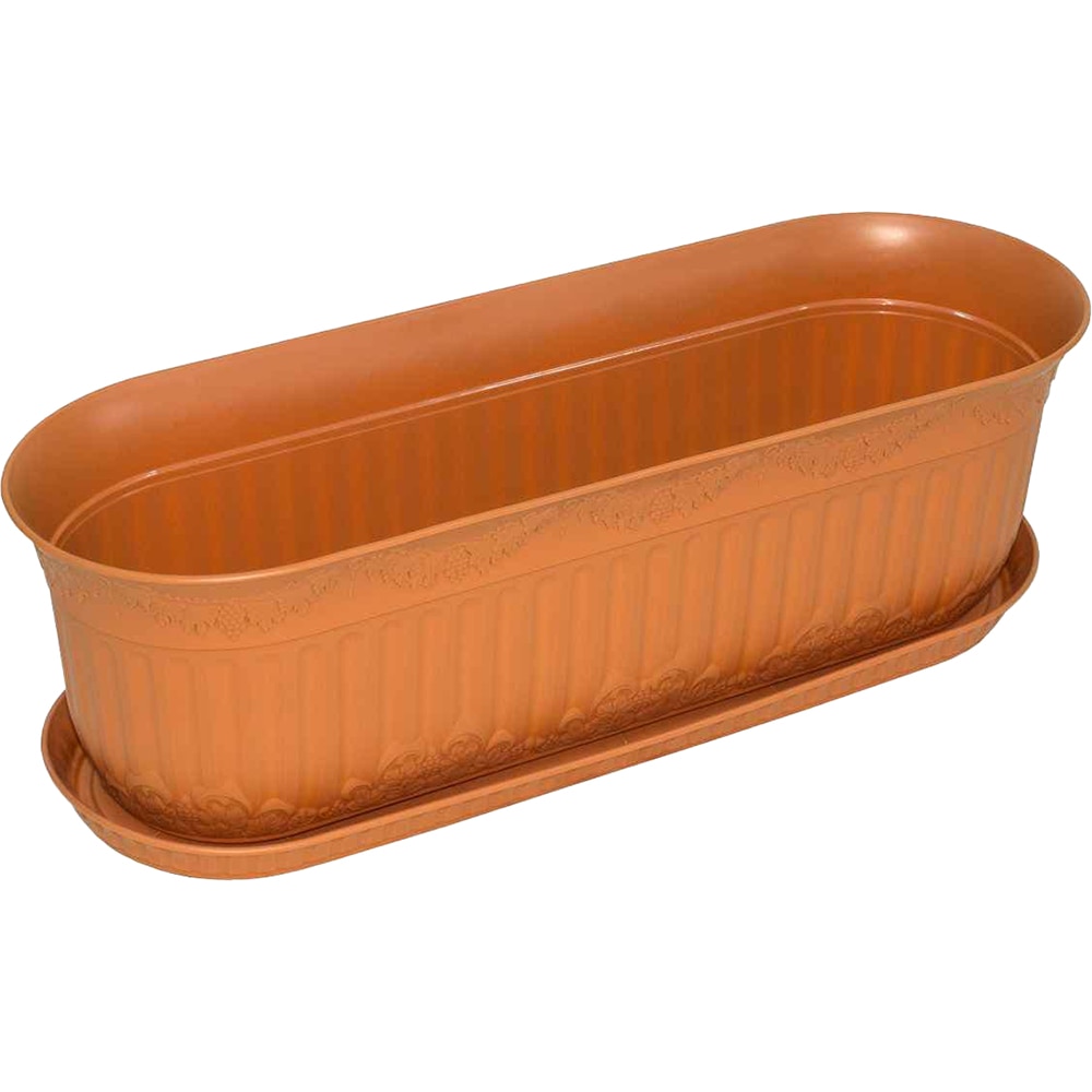 Jardiniera forma dreptunghiulara NAPOCHIM, polipropilena, 58 x 22 x 18 cm, maro