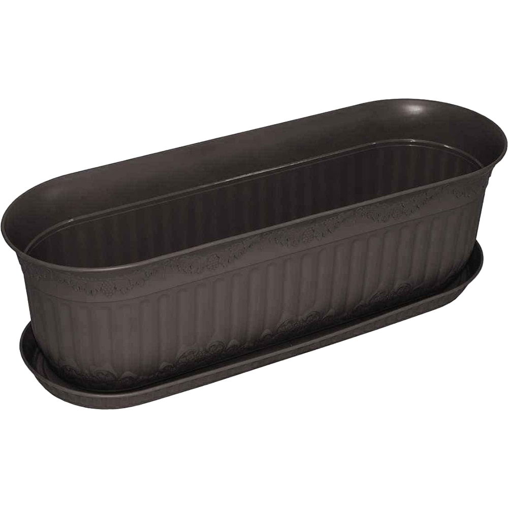 Jardiniera forma dreptunghiulara NAPOCHIM, polipropilena, 58 x 22 x 18 cm, negru