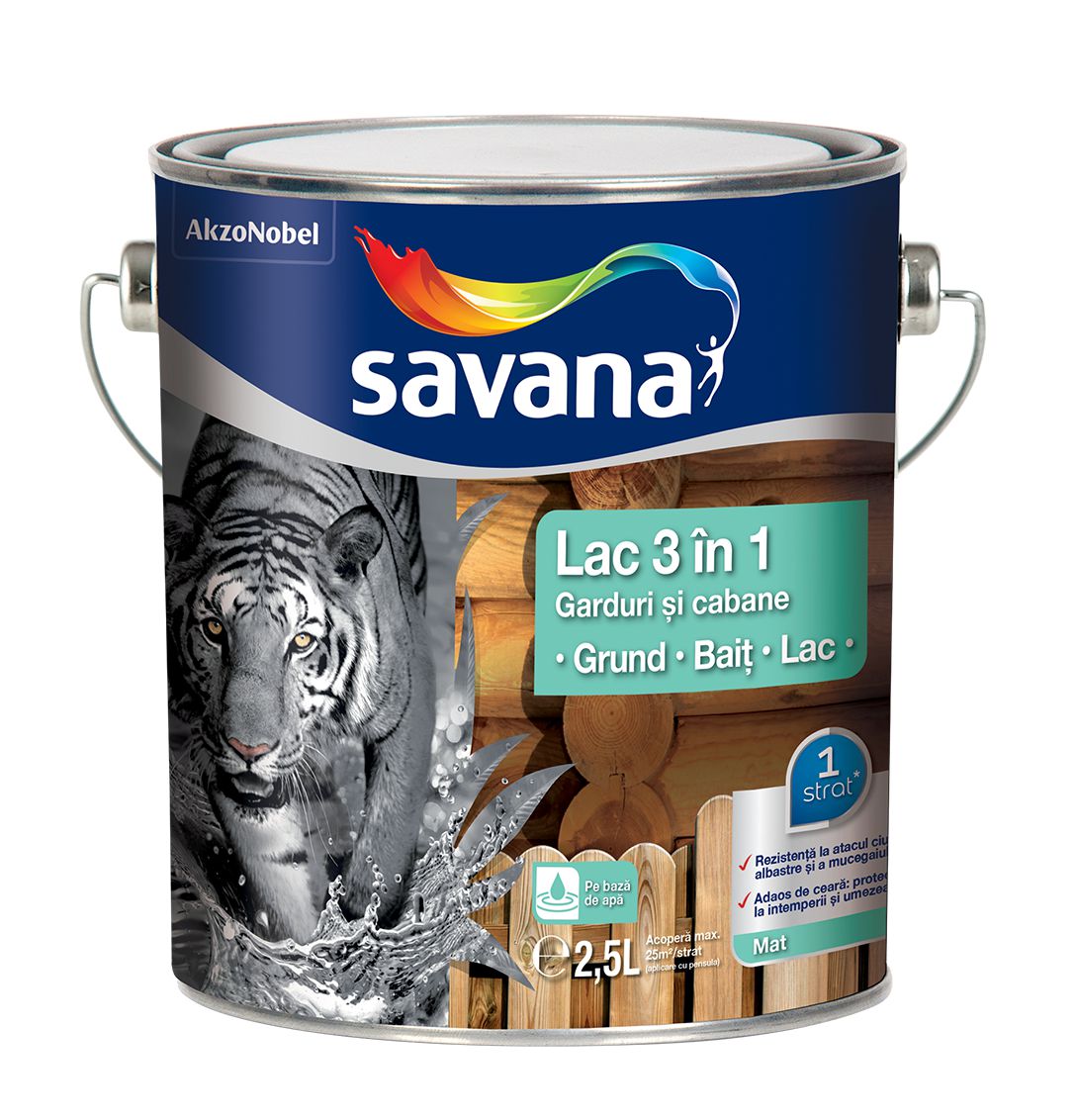 3D Savana lac 3 in 1 pentru garduri si cabane  stejar 2.5 L