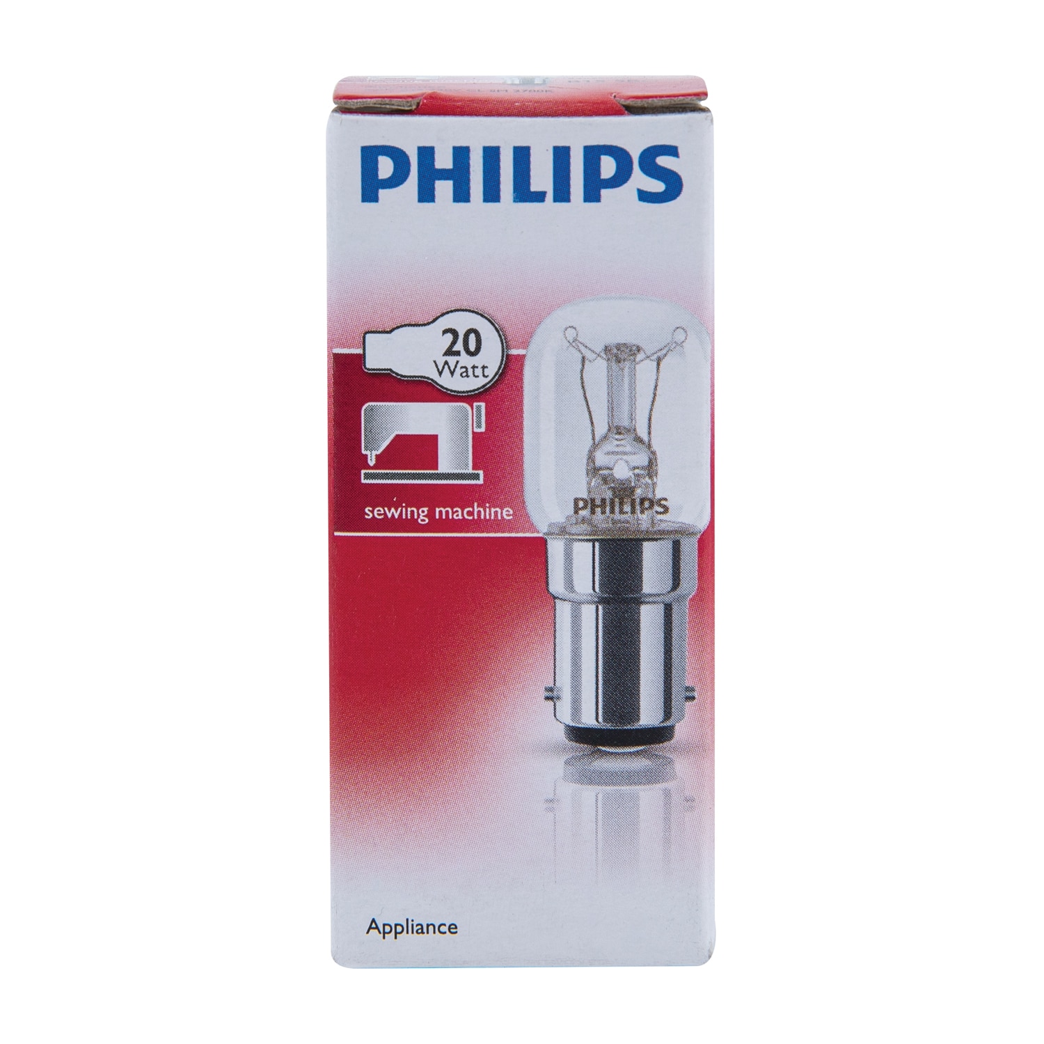 Bec masina de cusut, B15D, 20W, 2700K, sticla clara, forma de tub  Philips