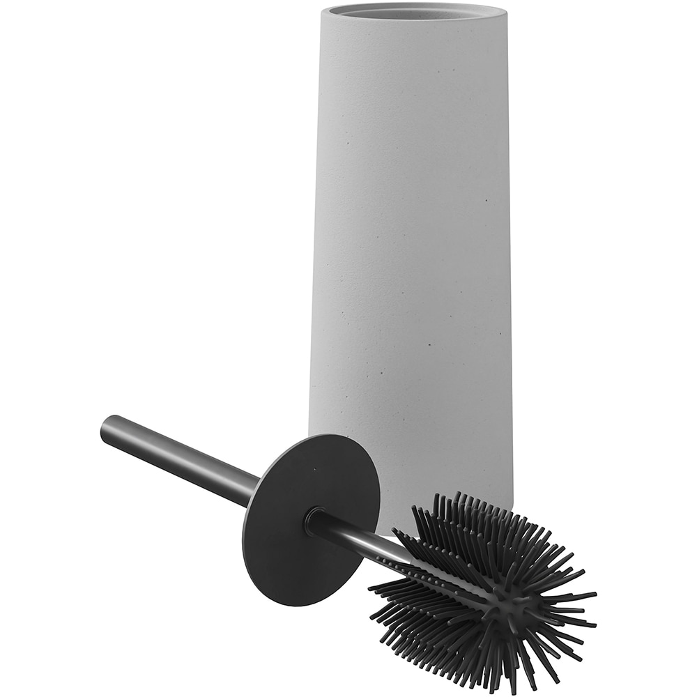 Perie WC cu suport Elland GOODHOME, 11.4 x 42.5 cm, beton si otel inoxidabil, gri