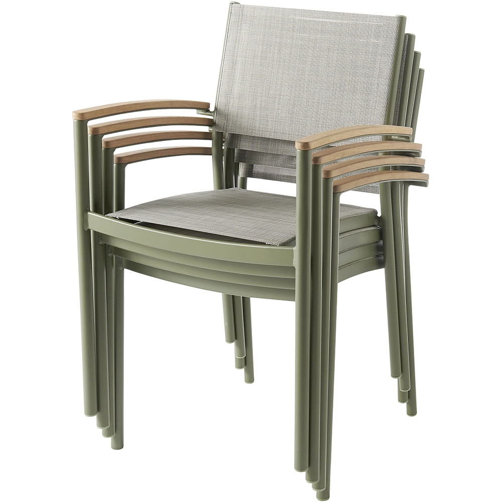 Scaun terasa GOODHOME Akoa, aluminiu, 55.4 x 55.1 x 83 cm, verde